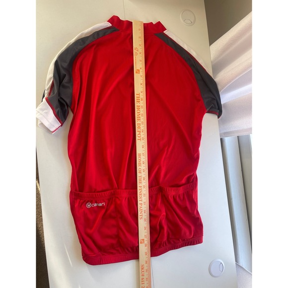 Canari Mens Red Cycling Jersey Short Sleeve Dry Core Polyester Size LG - Picture 5 of 6